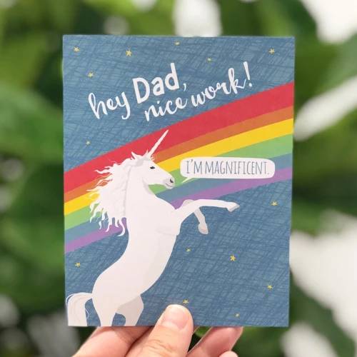 Magnificent Unicorn Dad Card