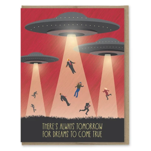 Always Tomorrow UFO Invasion Card by Modern Printed Matter
