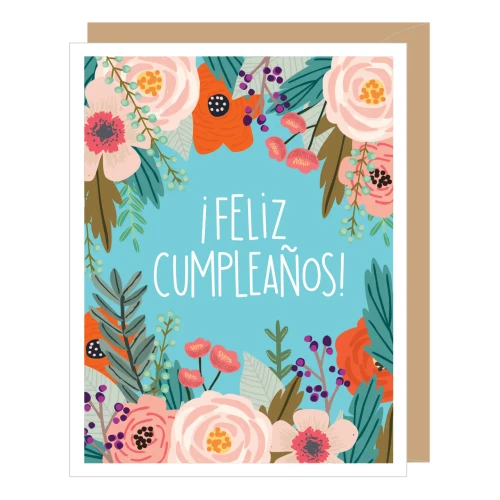 SPANISH Floral Birthday Card - ¡Feliz Cumpleaños!