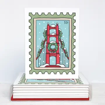 Golden Gate Bridge Holiday Card Boxed Set of 6 by Brenna Daugherty Illustration