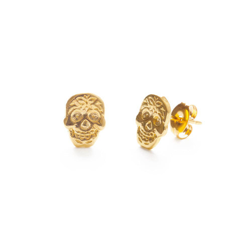 Mexican Sugar Skull Stud Earrings by Amano Studio