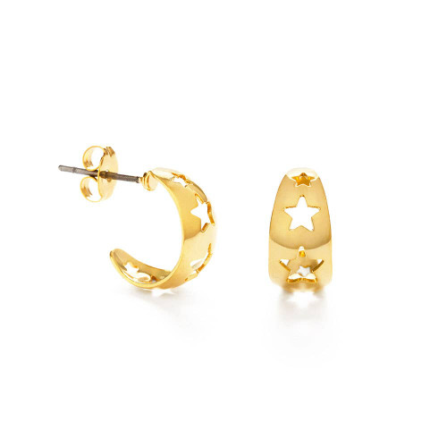 Vintage Style Star Hoop Earrings by Amano Studio