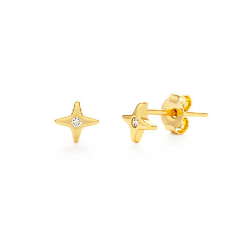 Four Pointed Star Stud Earrings by Amano Studio