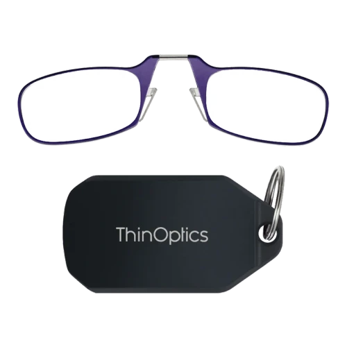 Purple Readers with Black Keychain by ThinOptics