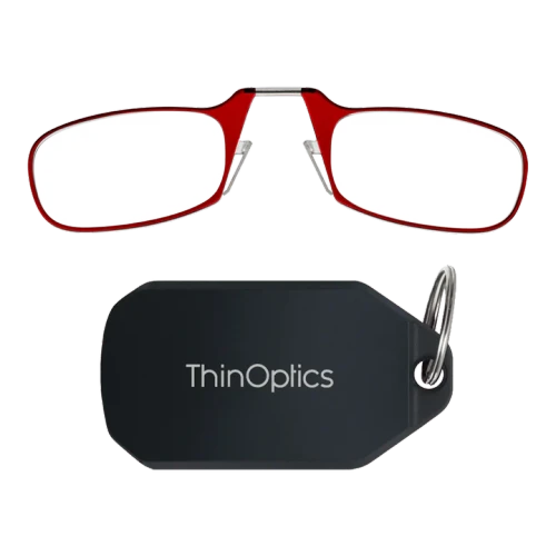 Red Readers with Black Keychain by ThinOptics