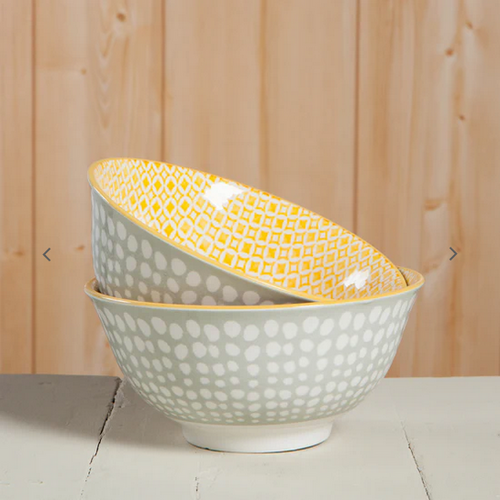 6-inch Gray Dots Yellow Bowl from Danica