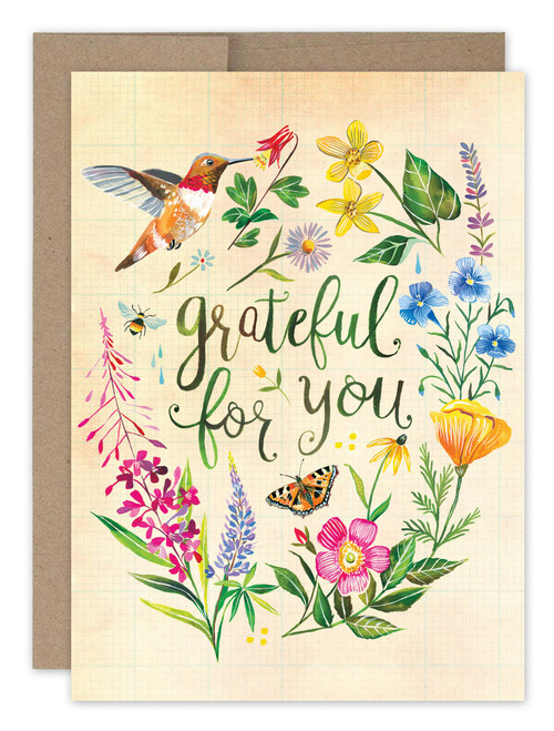 Grateful Hummingbird - Thank You Card