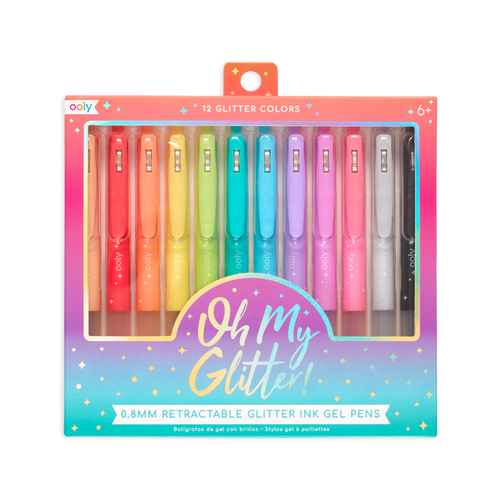 oh my glitter! retractable gel pens - set of 12