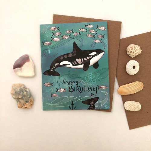 Orca Birthday Card
