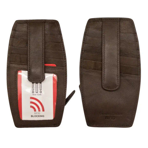 Card Holder with Zip Pocket RFID Blocking