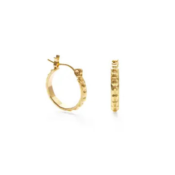 Small Vintage Beaded Gold Hoops from Amano Studio