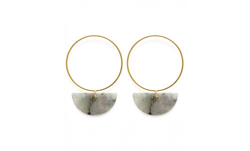 Sun and Moon Studs with Labradorite