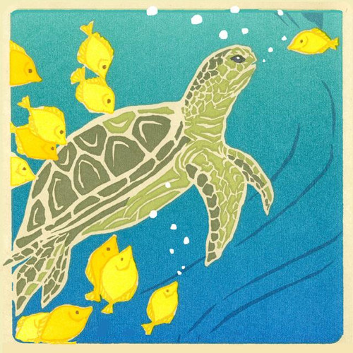 Green Sea Turtle 3x3 Enclosure Card