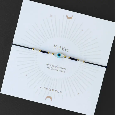 Evil Eye Cord Bracelet Black