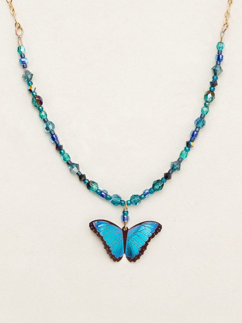 Blue Radiance Bella Butterfly Beaded Necklace