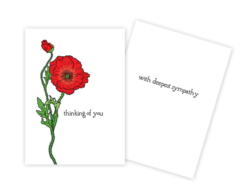 Red Poppy Sympathy Card