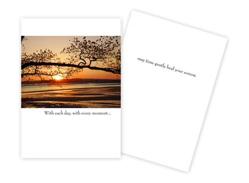 Sunset Over Lake Sympathy Card