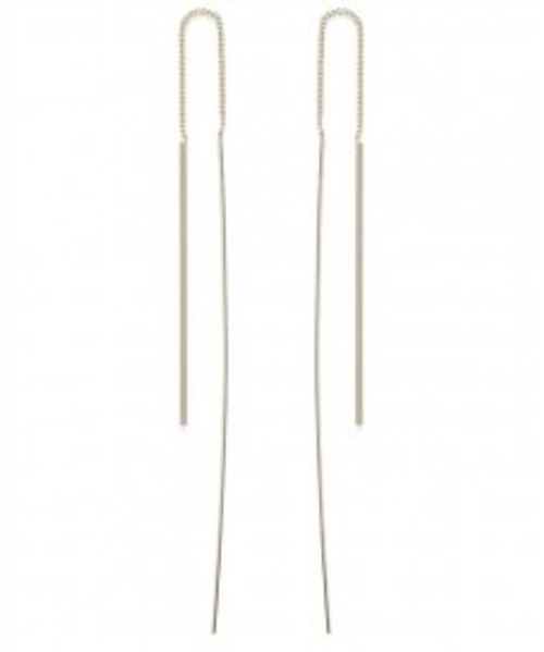 Amazon.com: Gold Filled Long Threader Earrings Minimalist Earrings Ear  Threads Pull Through : Handmade Products