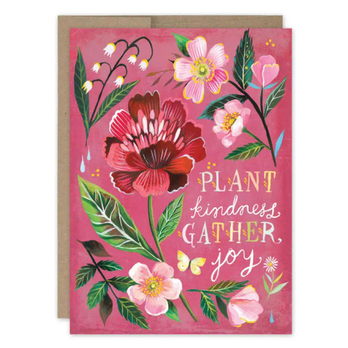 Inside verse: Abundant Birthday Wishes!  

• Size: A6, 4.6" x 6.4"
• Treatment: Gold foil
• Illustrated by Katie Daisy
• Full-color inside
• Envelope color: Brown Kraft
• Printed in the USA on high-quality recycled post-consumer waste paper