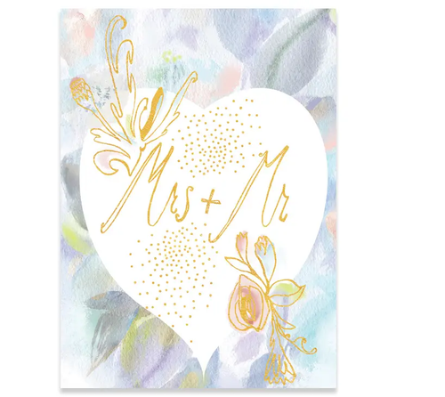 Impressions Mrs + Mr Wedding Card