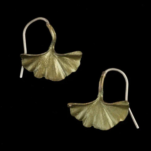 Ginkgo Single Leaf Wire Earrings