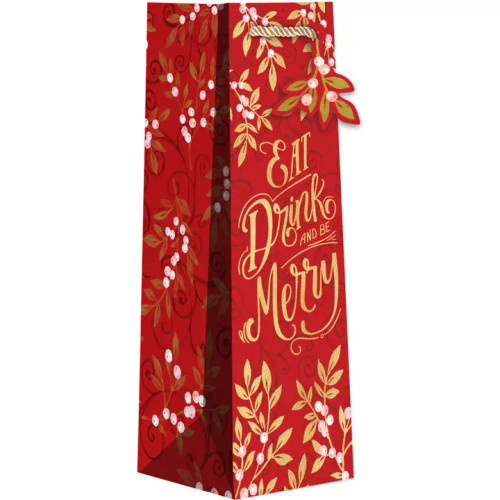 Holiday Floral Bottle Tote by Jillson & Roberts