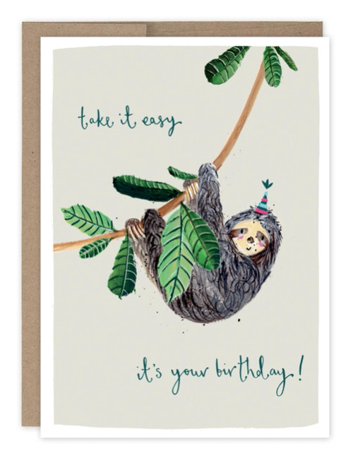 Sloth Take It Easy Birthday Card