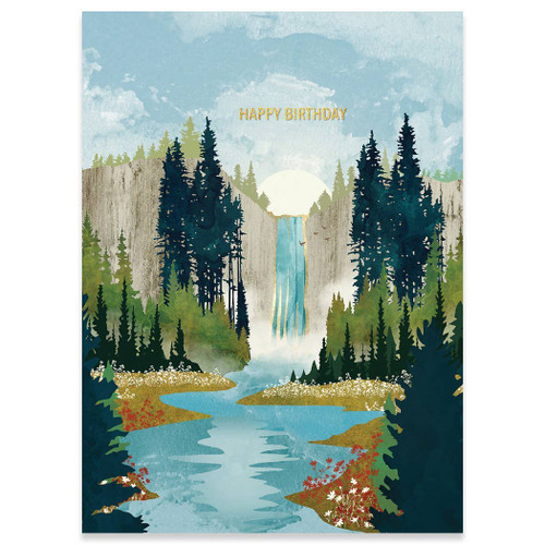 Waterfall Vista Birthday Card