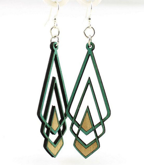 Chevron Deco Wood Earrings