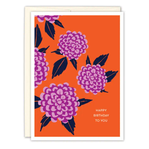 Dahlias Birthday Card