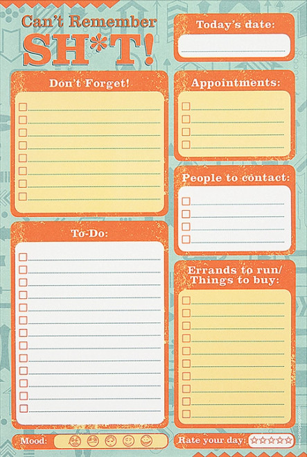 Can't Remember Sh*T Note Pad from Peter Pauper Press