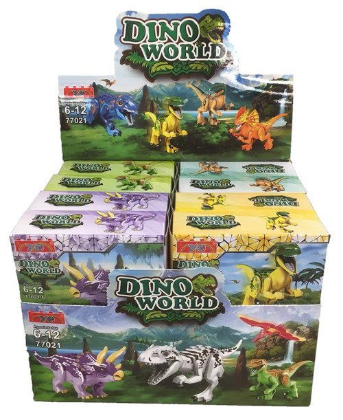 Dinosaur Brick Kits Display Box (16 Kits, x2 of Each)