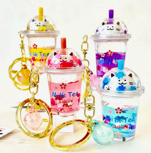 Kitty Milk Tea Floaty Keycharm by BC Mini Kitty Milk Tea Floaty Keycharm by BC Mini