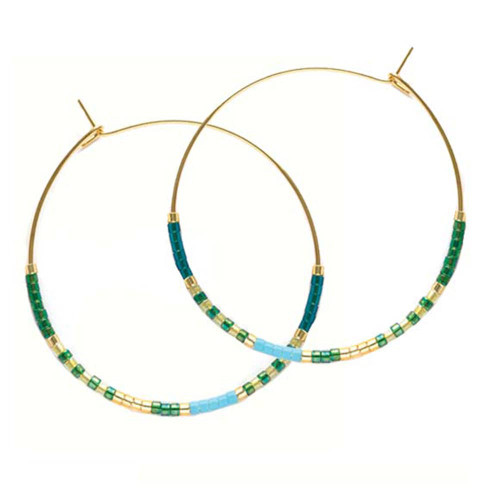 Japanese Seed Bead Hoops Seashore