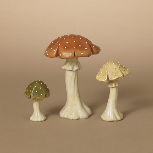 Resin Harvest Mushrooms Set of 3 from the Gerson Companies 