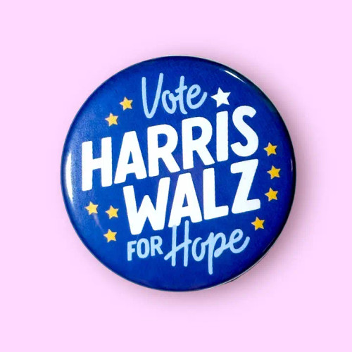 Vote Harris/Walz Button for Hope from The Hissin' Kitten