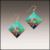 Turquoise Flowers Artistic Statement Dangle Gold Wire Earrings by Illustrated Light & DC Designs Turquoise Flowers Artistic Statement Dangle Gold Wire Earrings by Illustrated Light & DC Designs