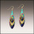 Turquoise Flowers Brass Accent Feather Earrings by Illustrated Light & DC Designs Turquoise Flowers Brass Accent Feather Earrings by Illustrated Light & DC Designs