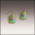 Electric Lime Foliage Button Drop Handmade Earrings by Illustrated Light & DC Designs