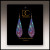 Purple Butterfly Pattern Long Drop Handmade Earrings by Illustrated Light & DC Designs