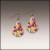 Festive Multicolor Floral Short Drop Handmade Earrings by Illustrated Light & DC Designs