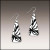 Black and White Dragonfly Triangle Drop Handmade Earrings by Illustrated Light & DC Designs