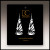 Black and White Dragonfly Triangle Drop Handmade Earrings by Illustrated Light & DC Designs