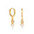 Pearl with Crystal Huggie Hoop Earrings by Amano