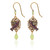 Hummingbird on Filigree Earring with Green Drop