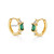 Emerald Green Crystal Baguette Huggie Hoop Earrings