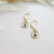 Seedling Tiny Gold Circle Earrings with Leaf Green Crystals from Freshie & Zero