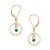 Seedling Tiny Gold Circle Earrings with Leaf Green Crystals from Freshie & Zero