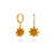 Lotus Flower Huggie Hoop Earrings