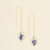Pressed Flower Thread Earring - Purple Cornflower/Gold